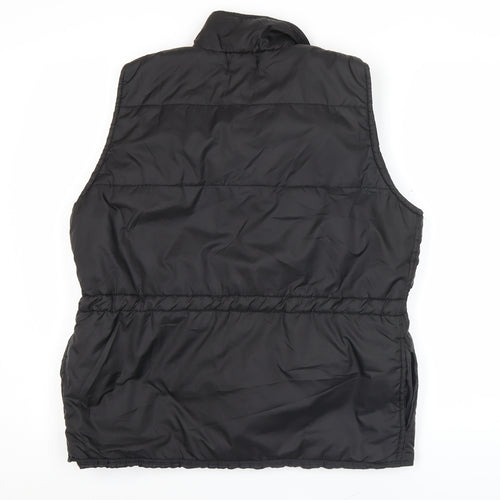 Oro Miss Womens Black Sleeveless Waistcoat Bodywarmer S