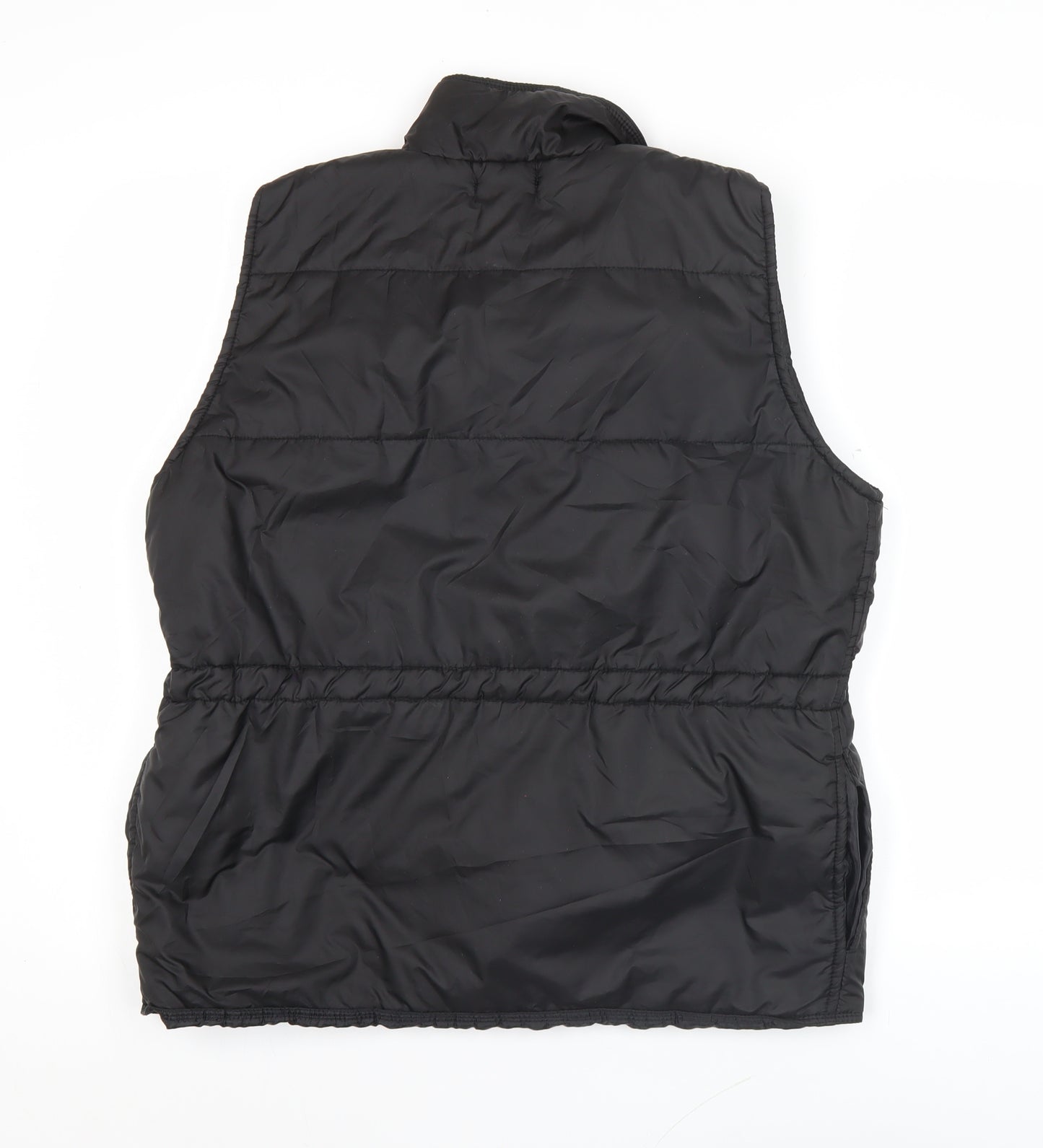 Oro Miss Womens Black Sleeveless Waistcoat Bodywarmer S