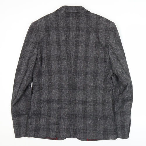 River Island Men's Grey Check Blazer Jacket 38R Regular Fit