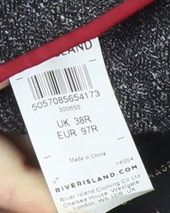 River Island Men's Grey Check Blazer Jacket 38R Regular Fit