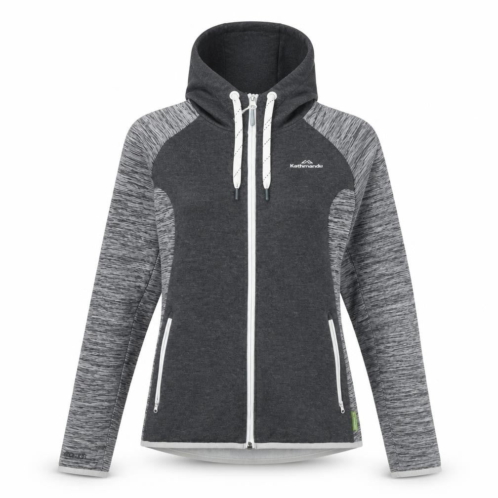 Kathmandu Women’s Grey Full Zip Hoodie UK 8 Polyester Blend
