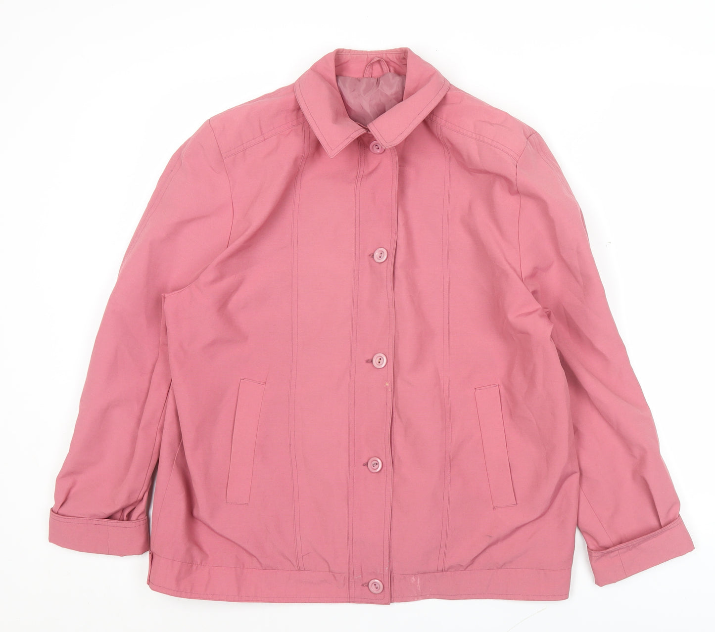 Lawrayne Womens Pink Jacket Size 16 Classic Vintage Buttoned