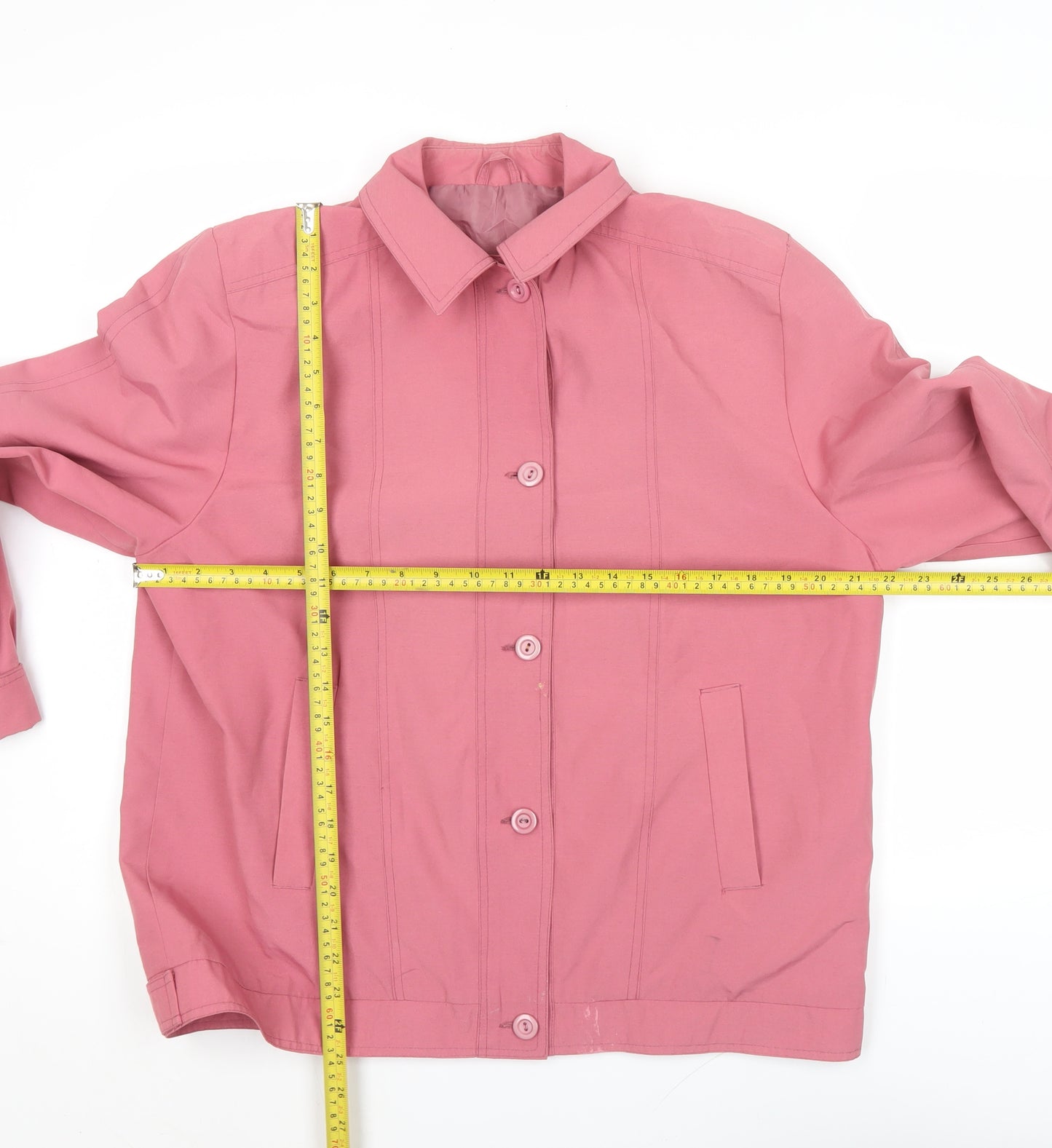 Lawrayne Womens Pink Jacket Size 16 Classic Vintage Buttoned