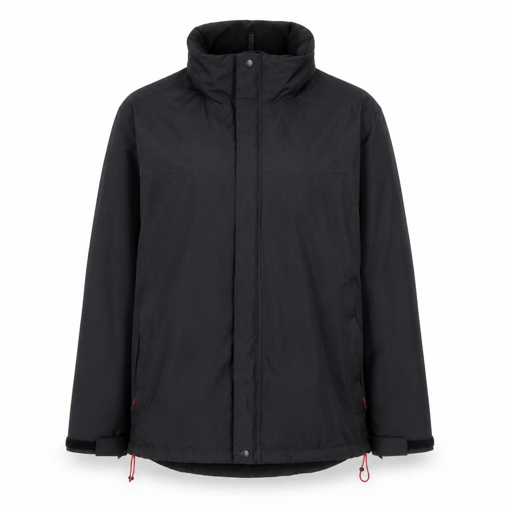 Front view of OneValley Men's Black M Basic Outdoor Full Zip Jacket Polyester