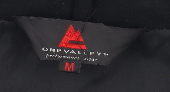 OneValley Men's Black M Basic Outdoor Full Zip Jacket Polyester