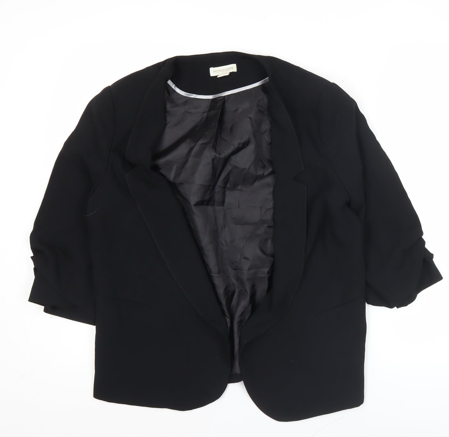 Monsoon Women’s Black Size 14 Regular Fit Lined Blazer Jacket