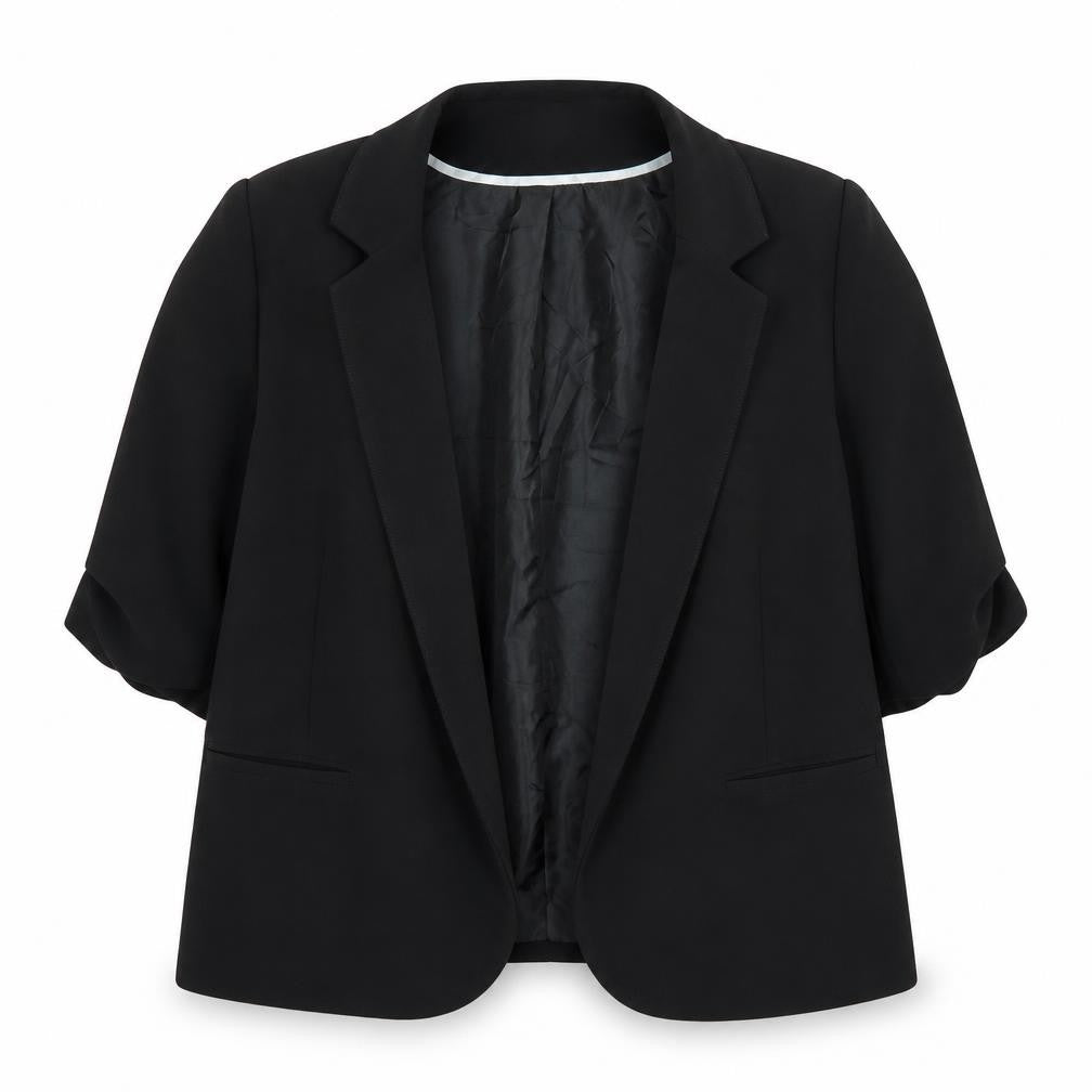 Front view of Monsoon Women’s Black, size UK 14, Regular Fit Lined Blazer Jacket