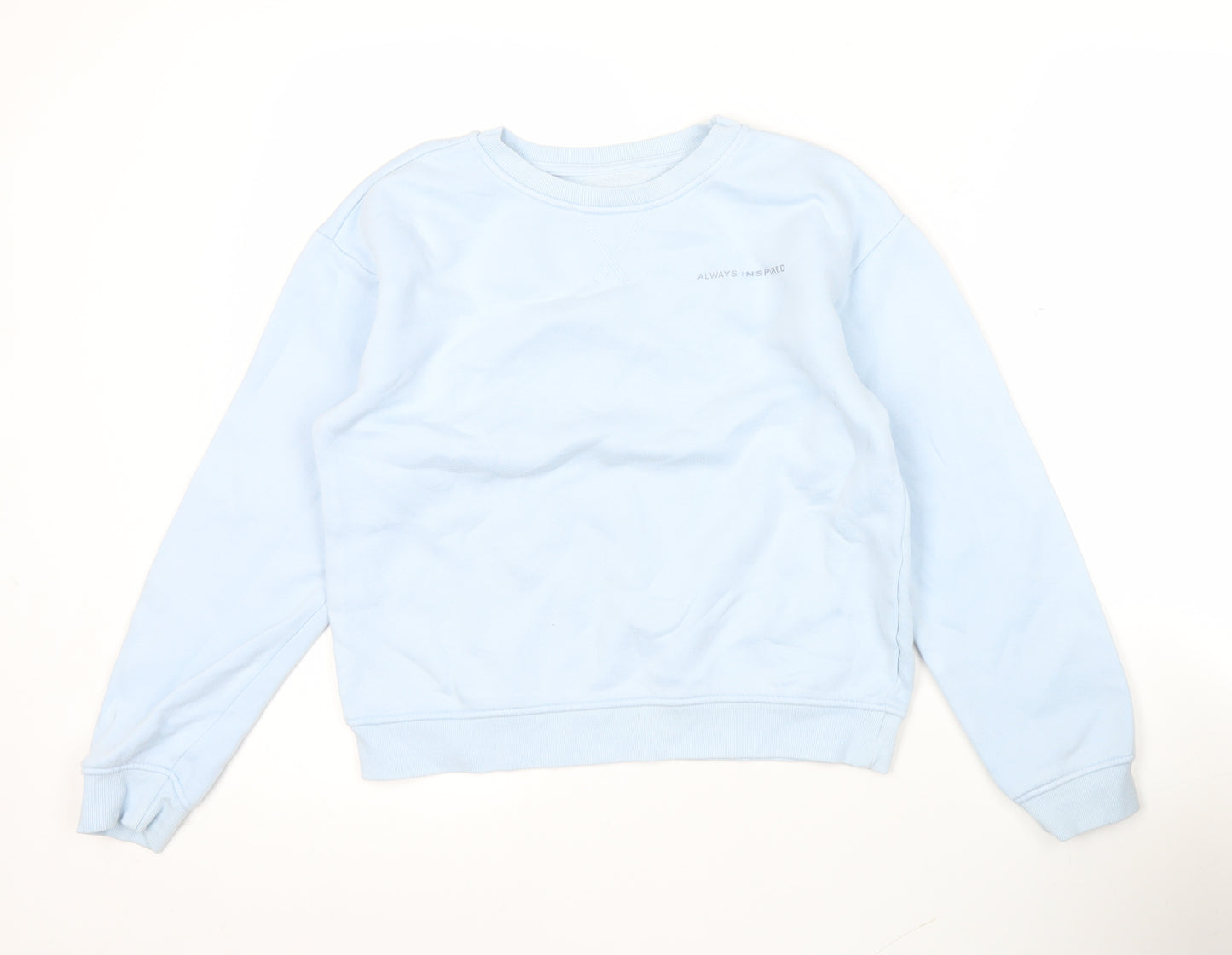 Primark Girls Blue Pullover Sweatshirt 11-12 Years Crew Neck Casual