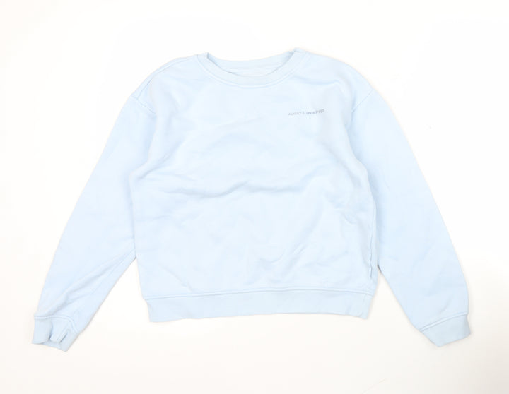 Primark Girls Blue Pullover Sweatshirt 11-12 Years Crew Neck Casual