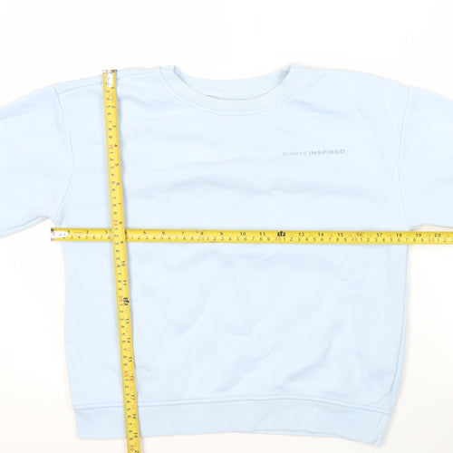 Primark Girls Blue Pullover Sweatshirt 11-12 Years Crew Neck Casual