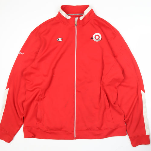 Champion Men’s Red XL Track Jacket Full Zip Polyester Sportswear