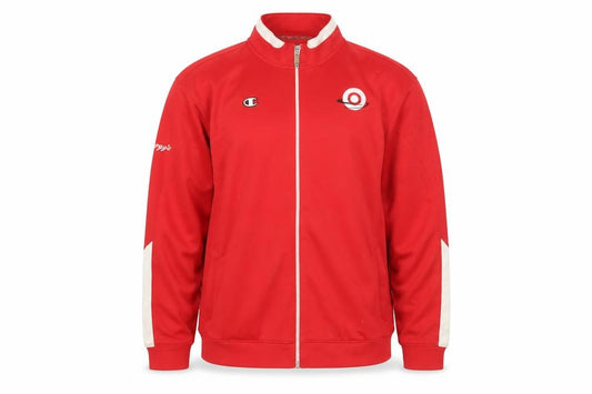 Front view of Champion Men’s Red XL Track Jacket Full Zip Polyester Sportswear