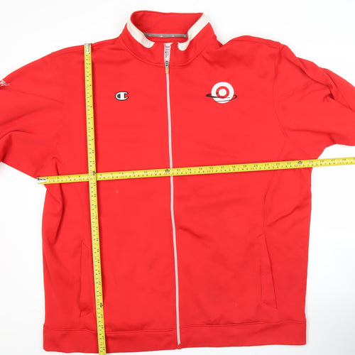 Champion Men’s Red XL Track Jacket Full Zip Polyester Sportswear
