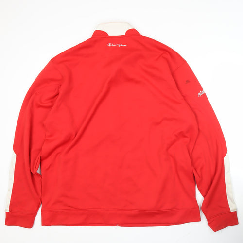 Champion Men’s Red XL Track Jacket Full Zip Polyester Sportswear
