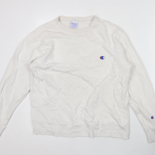 Champion Men’s White XL Pullover Sweatshirt Crew Neck Logo