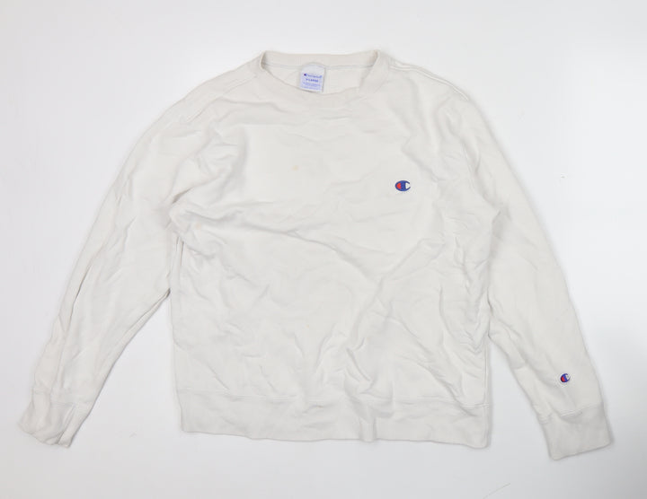 Champion Men’s White XL Pullover Sweatshirt Crew Neck Logo