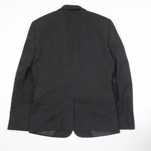 ASOS Men Grey Slim Fit Herringbone Blazer Jacket 38 Chest