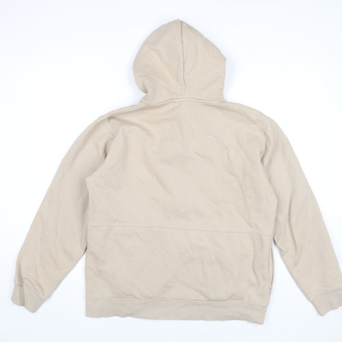 Pull&Bear Men’s Beige Pullover Hoodie M Regular Fit Cotton Blend