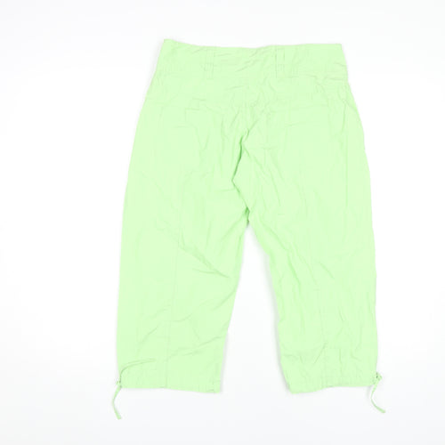 WilliWear Womens Green Cotton Capri Trousers Size 6 Lightweight