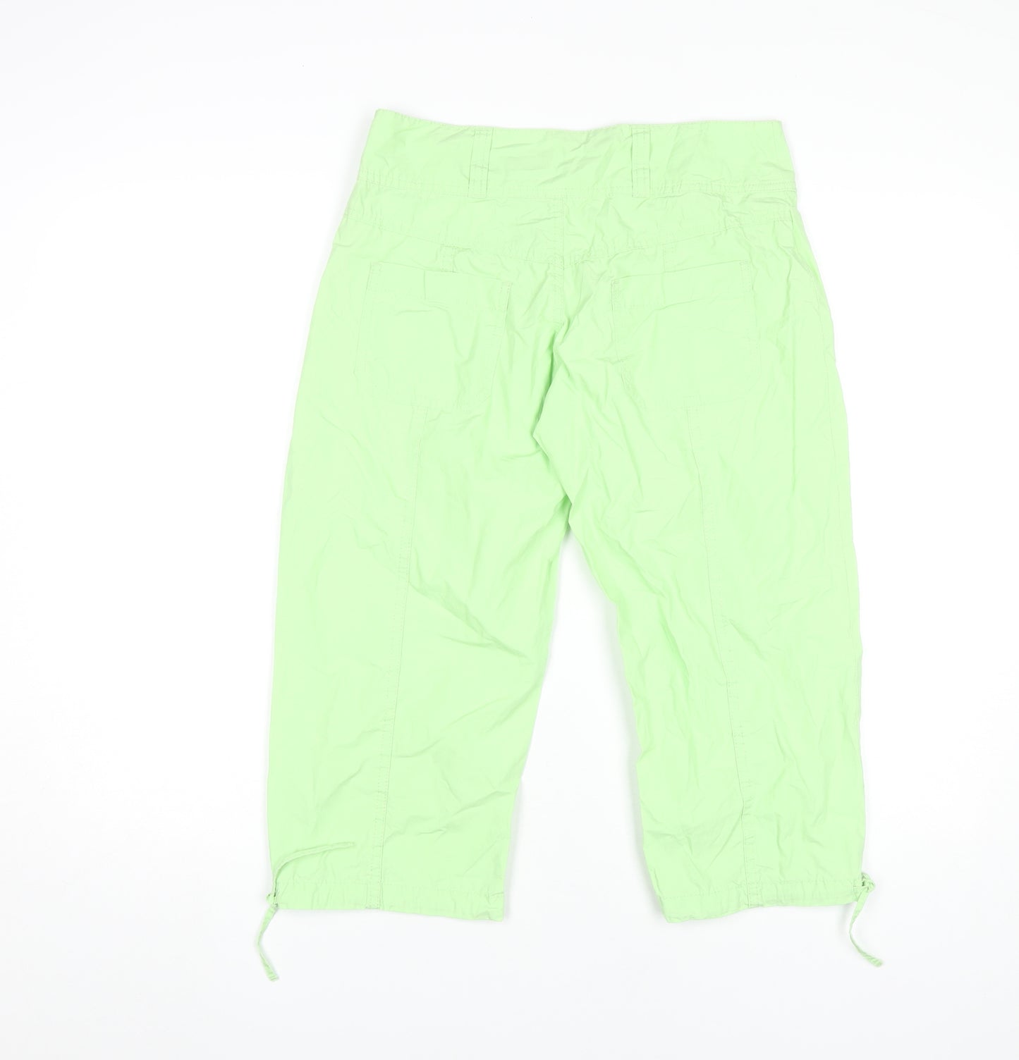 WilliWear Womens Green Cotton Capri Trousers Size 6 Lightweight