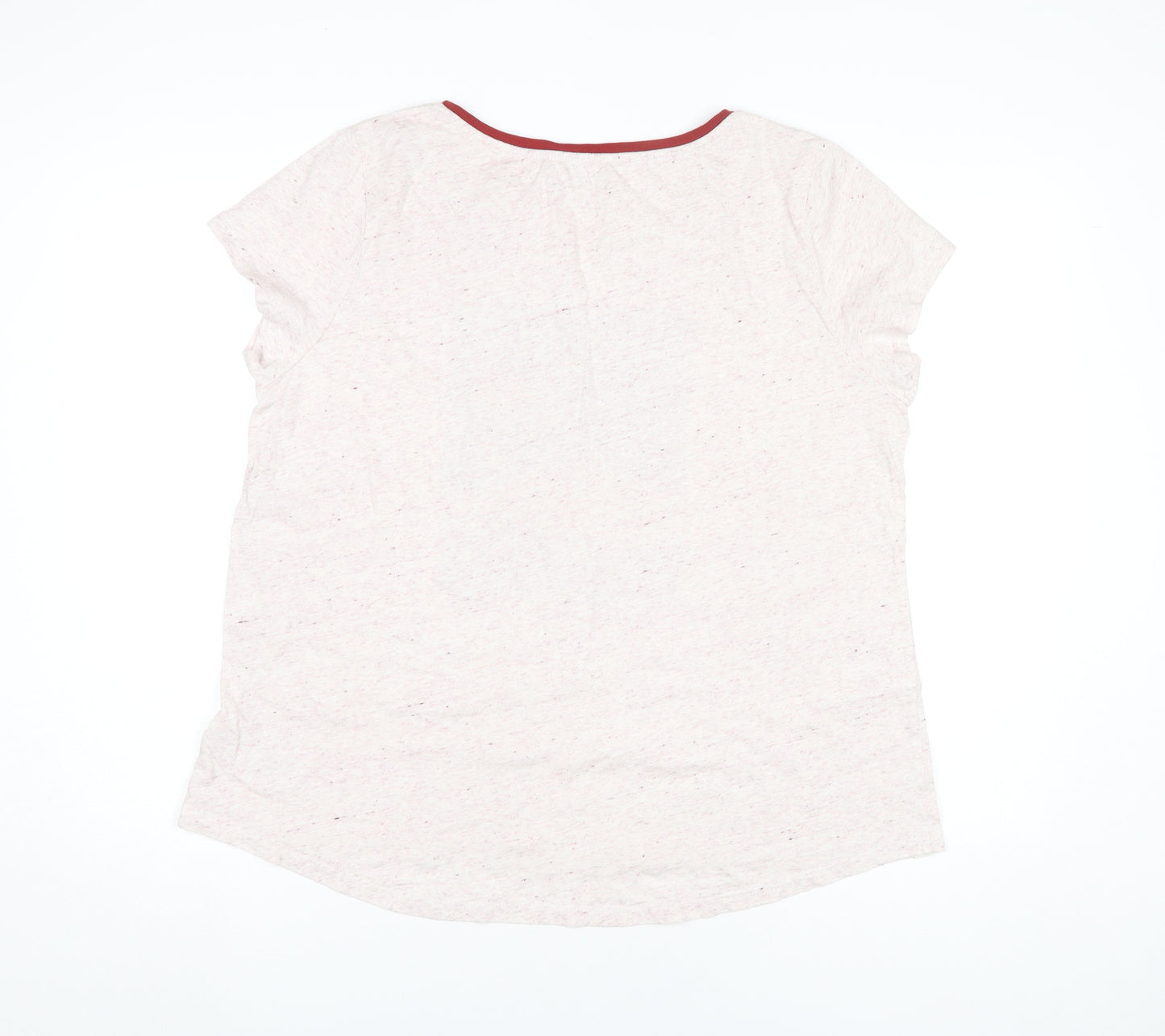 Brakeburn Women’s Pink Graphic T-Shirt Size 14 Cotton Linen