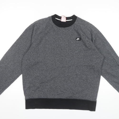 Nike Mens Grey Medium Pullover Sweatshirt Crew Neck Long Sleeve