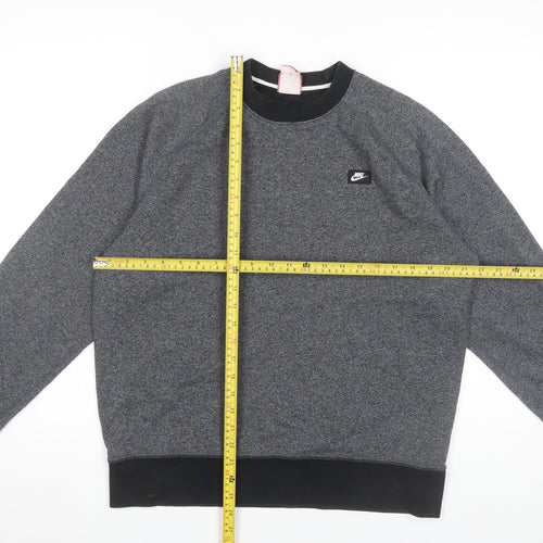 Nike Mens Grey Medium Pullover Sweatshirt Crew Neck Long Sleeve