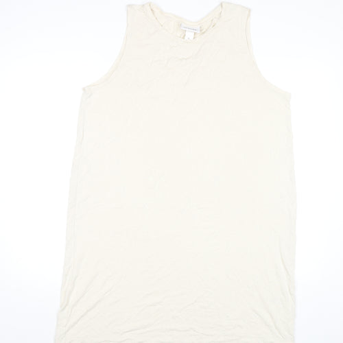 Monki Women Ivory Midi Tank Dress XL Sleeveless Viscose Casual