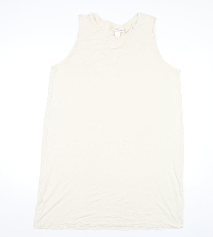 Monki Women Ivory Midi Tank Dress XL Sleeveless Viscose Casual