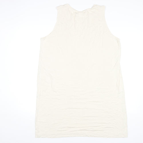 Monki Women Ivory Midi Tank Dress XL Sleeveless Viscose Casual