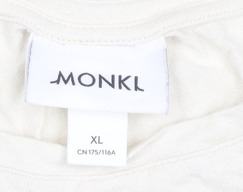 Monki Women Ivory Midi Tank Dress XL Sleeveless Viscose Casual