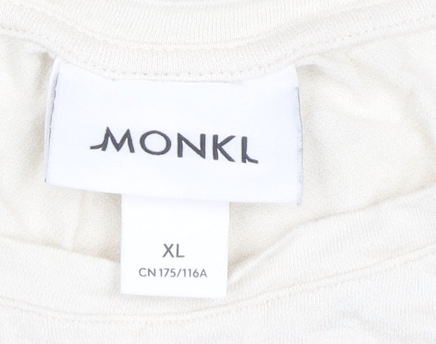 Monki Women Ivory Midi Tank Dress XL Sleeveless Viscose Casual