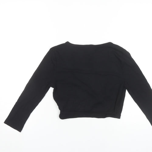 Forever 21 Women’s Black Wrap Blouse Size M Long Sleeve V-Neck