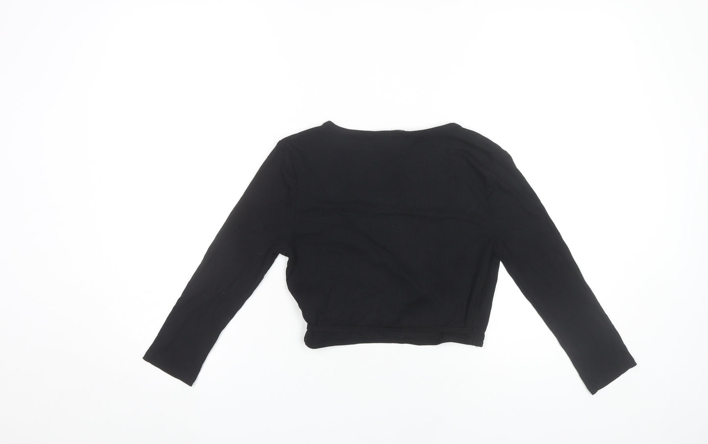 Forever 21 Women’s Black Wrap Blouse Size M Long Sleeve V-Neck