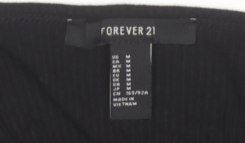 Forever 21 Women’s Black Wrap Blouse Size M Long Sleeve V-Neck