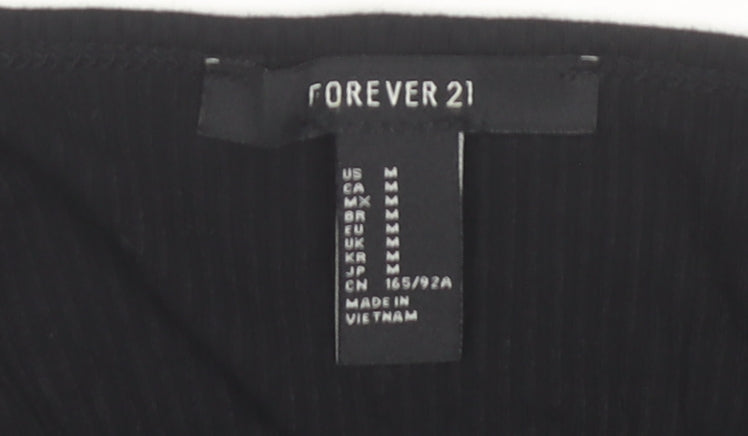 Forever 21 Women’s Black Wrap Blouse Size M Long Sleeve V-Neck