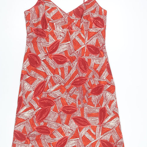 Debenhams Women’s Red V-Neck Slip Dress Size 16 Linen Blend