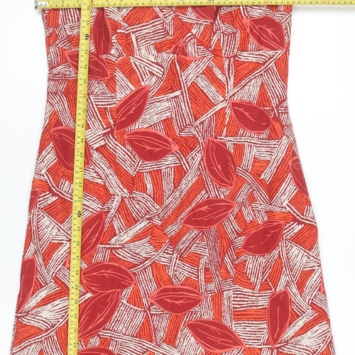 Debenhams Women’s Red V-Neck Slip Dress Size 16 Linen Blend