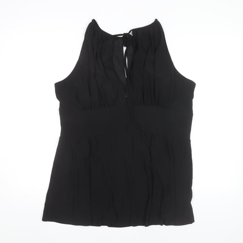 R&M Richards Women’s Black Beaded Halter Tunic Blouse Size 22 Plus