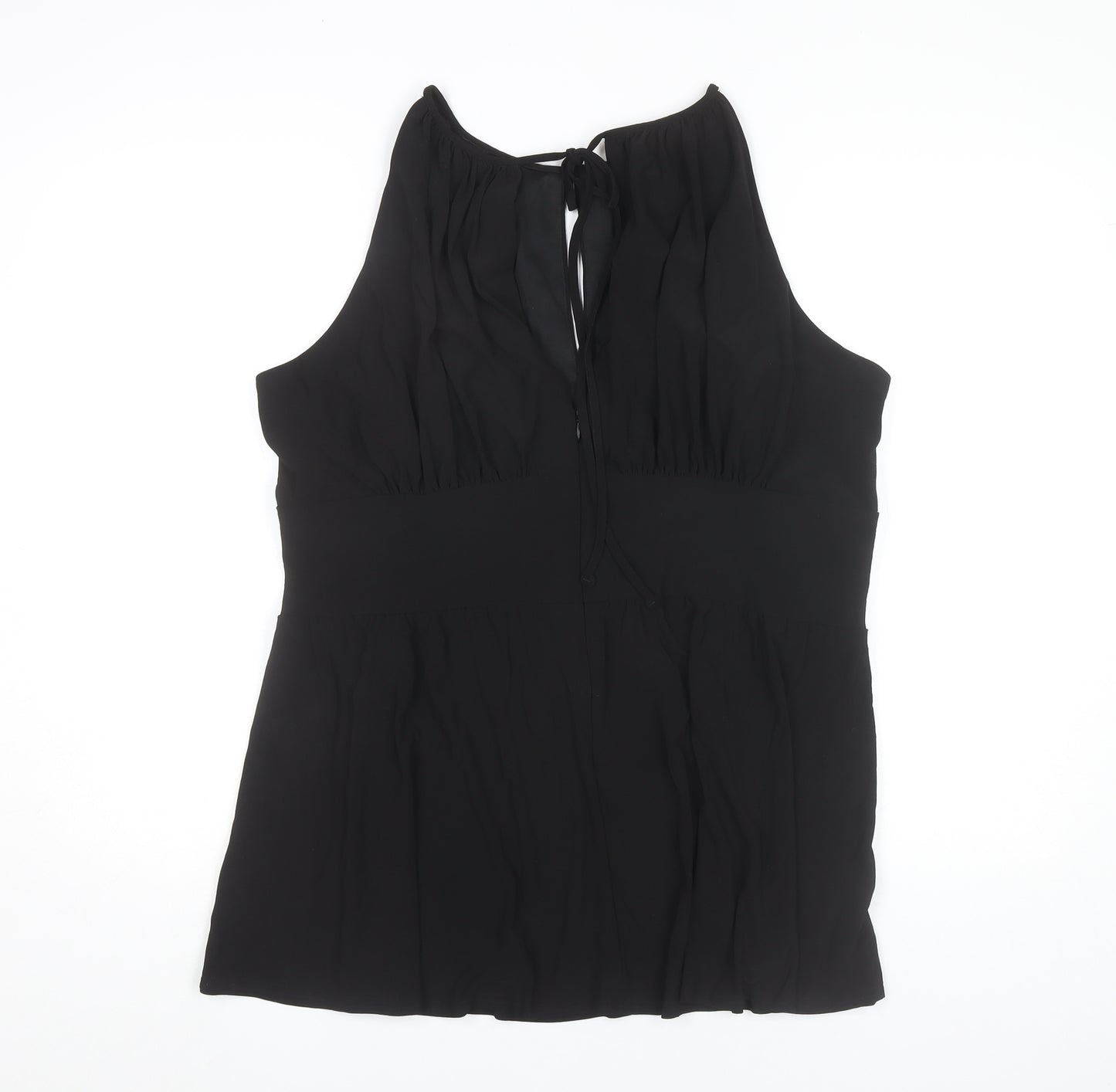 R&M Richards Women’s Black Beaded Halter Tunic Blouse Size 22 Plus