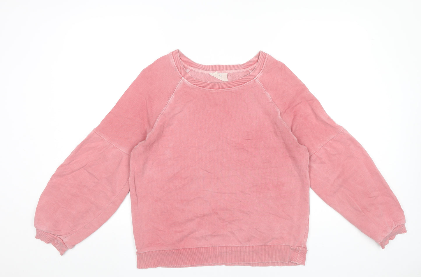 Hush Women Pink Cotton Sweatshirt Size S Pullover Crew Neck