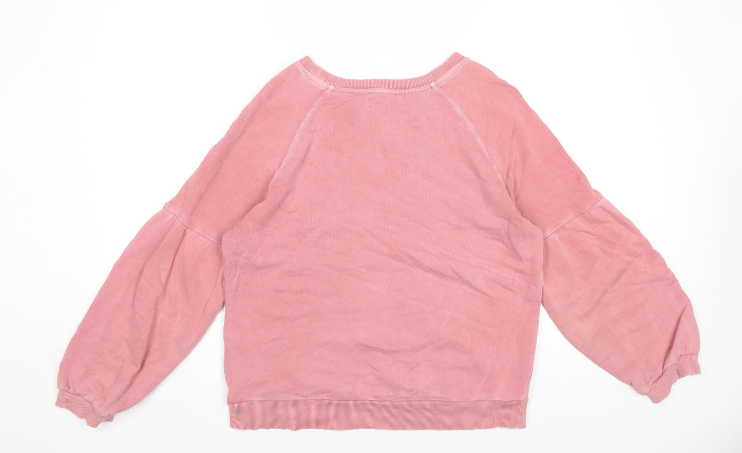 Hush Women Pink Cotton Sweatshirt Size S Pullover Crew Neck