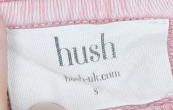 Hush Women Pink Cotton Sweatshirt Size S Pullover Crew Neck