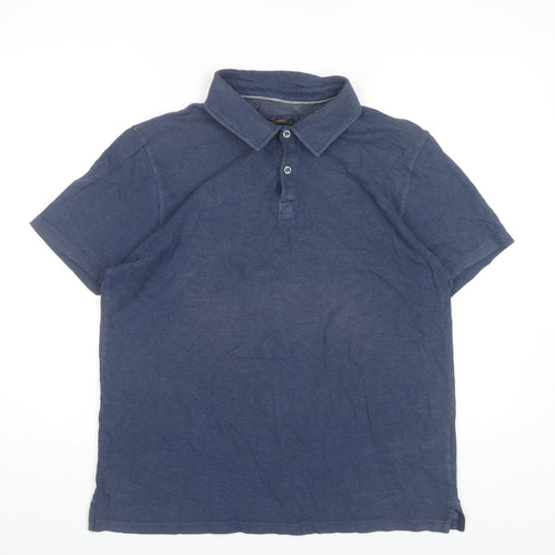 Copper & Black Men’s Blue XL Cotton Polo Shirt Short Sleeve Casual