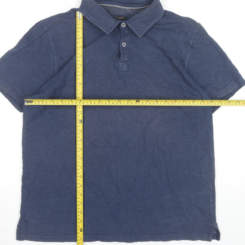 Copper & Black Men’s Blue XL Cotton Polo Shirt Short Sleeve Casual