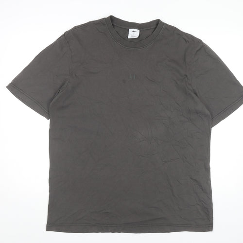 MP Men Grey Cotton Crew Neck Short Sleeve T-Shirt Size M