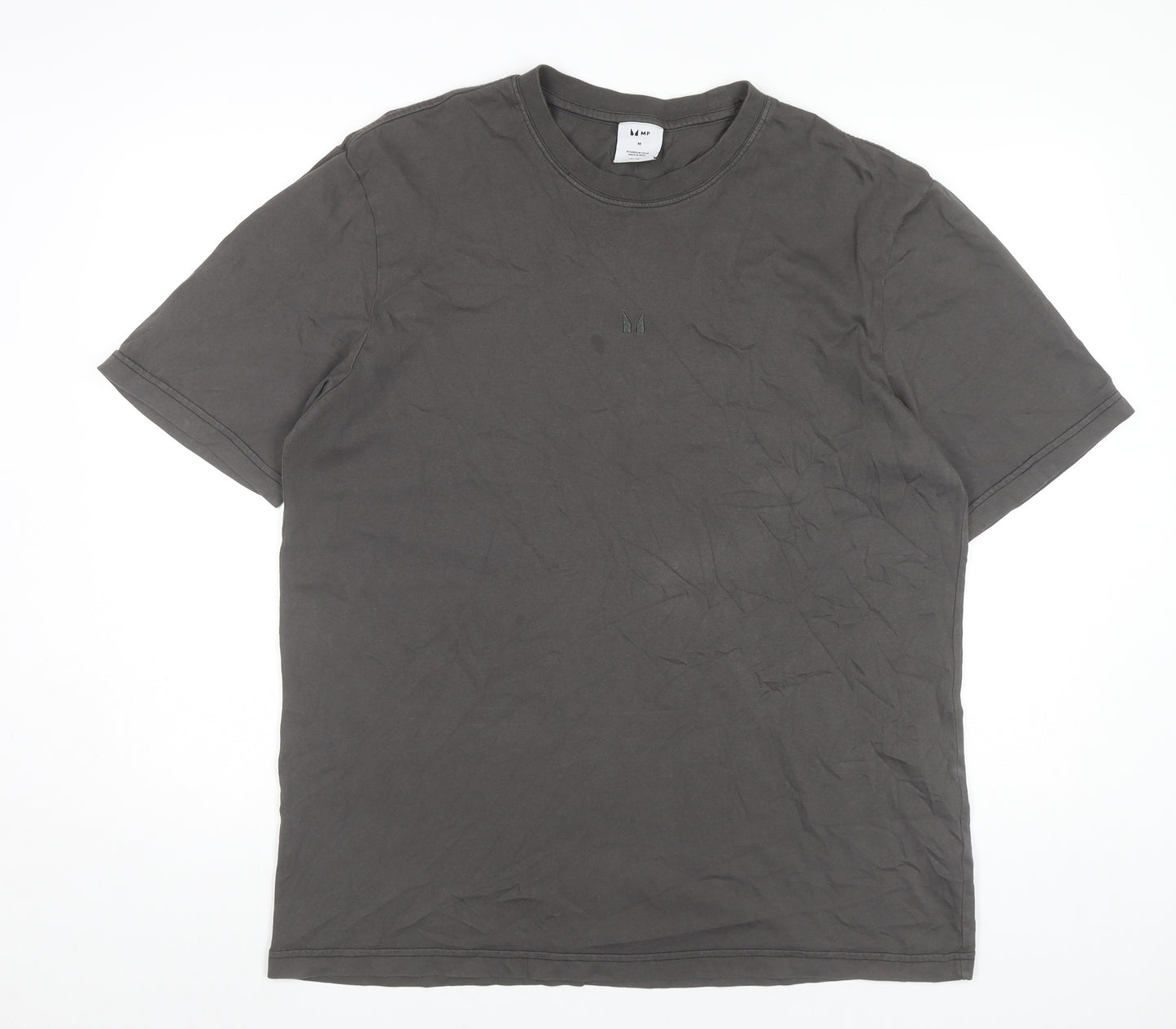 MP Men Grey Cotton Crew Neck Short Sleeve T-Shirt Size M