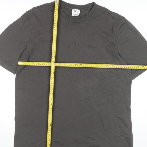 MP Men Grey Cotton Crew Neck Short Sleeve T-Shirt Size M