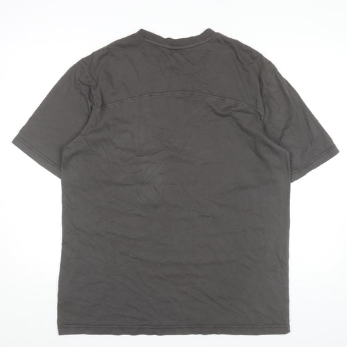 MP Men Grey Cotton Crew Neck Short Sleeve T-Shirt Size M