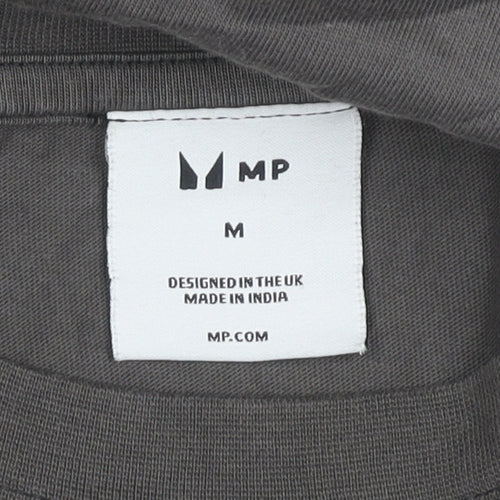 MP Men Grey Cotton Crew Neck Short Sleeve T-Shirt Size M